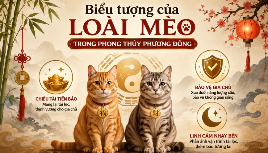Biểu tượng của loài mèo trong phong thủy phương Đông
