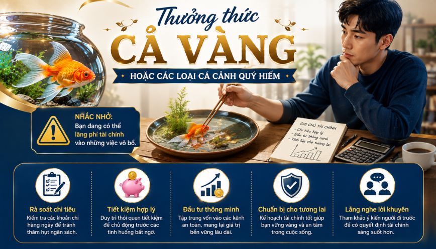 Thưởng thức cá vàng hoặc các loại cá cảnh quý hiếm
