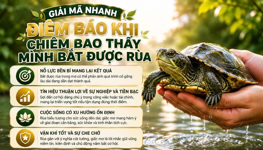 Giải mã nhanh điềm báo khi chiêm bao thấy mình bắt được rùa