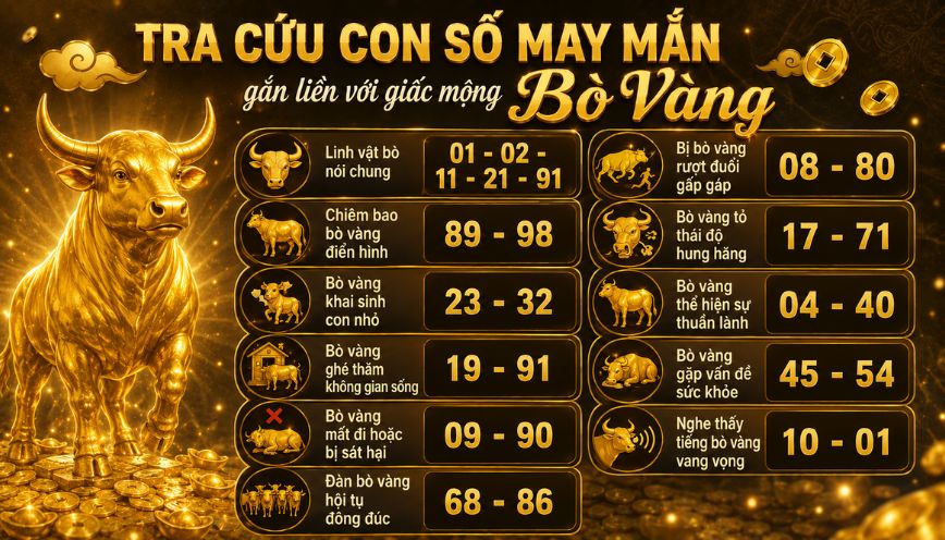 Tra cứu con số may mắn gắn liền với giấc mộng bò vàng