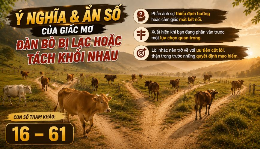 Ý nghĩa và ẩn số của giấc mơ đàn bò bị lạc hoặc tách khỏi nhau