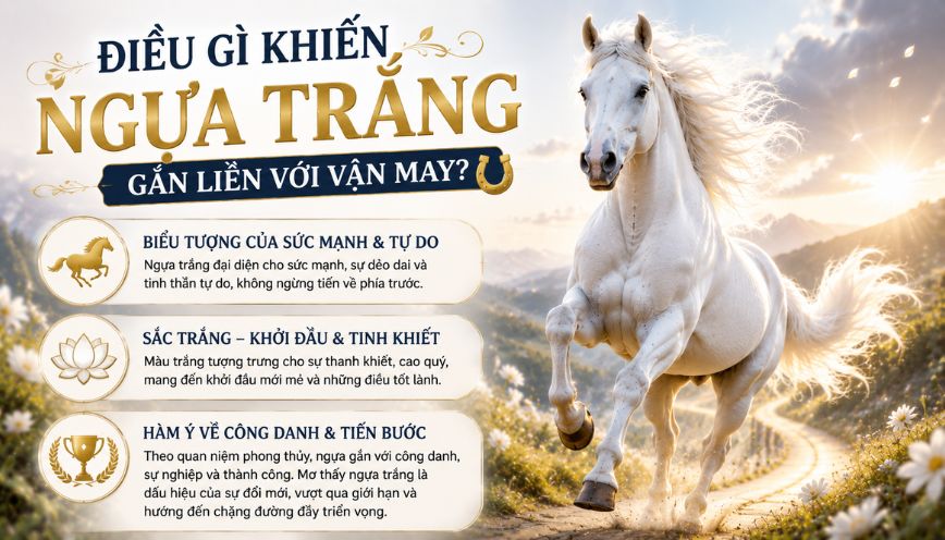 Điều gì khiến ngựa trắng gắn liền với vận may?