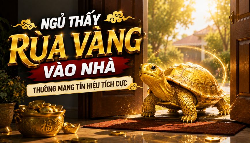 Ngủ thấy rùa vàng vào nhà thường mang tín hiệu tích cực