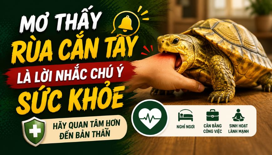 Mơ thấy rùa cắn tay là lời nhắc chú ý sức khỏe