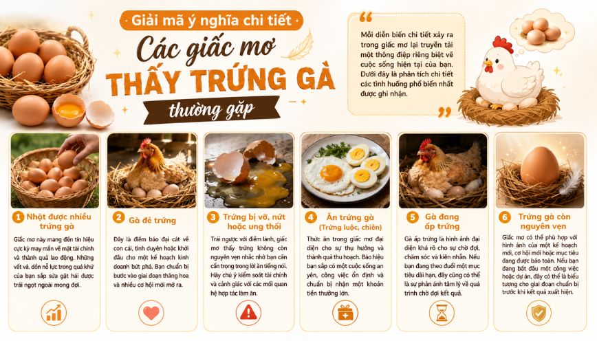Giải mã ý nghĩa chi tiết các giấc mơ về trứng gà thường gặp